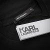 Karl Lagerfeld t-shirt koszulka czarna logo na środku bawełniana